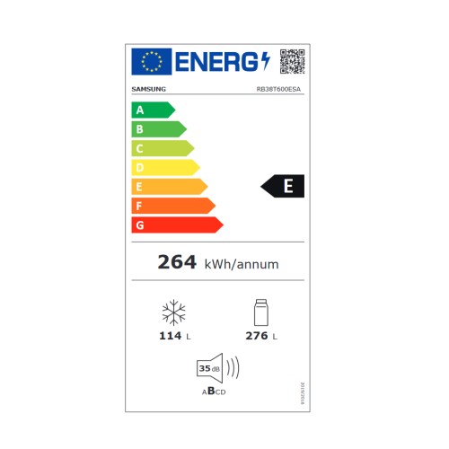 Samsung Ψυγειοκαταψύκτης RB38C600ESA/EF NoFrost 390lt Υ203xΠ59.5xΒ65.8εκ.