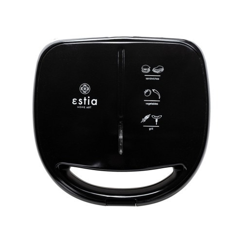 Estia Τοστιέρα 06-10041 με Αποσπώμενες Πλάκες για 2 Τοστ 850W Μαύρη