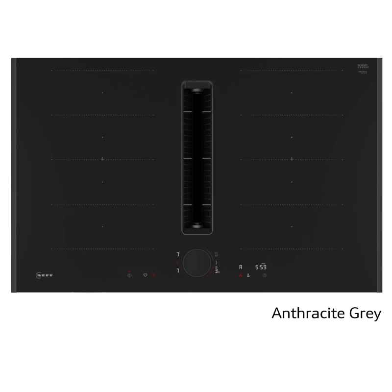 Neff Αυτόνομη Επαγωγική Εστία Flex Design V68YYX4C0 με Eνσωματωμένο Aπορροφητήρα (80cm) Anthracite Grey