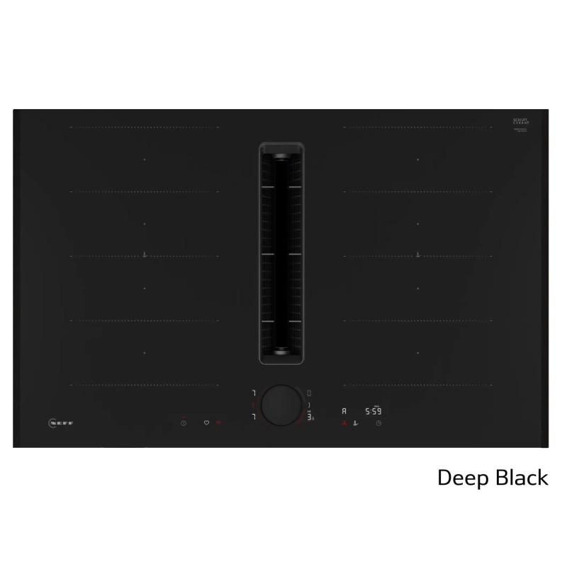 Neff Αυτόνομη Επαγωγική Εστία Flex Design V68YYX4C0 με Eνσωματωμένο Aπορροφητήρα (80cm) Deep Black