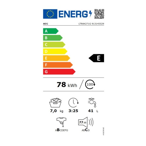 AEG Πλυντήριο Ρούχων Ανω Φόρτωσης LTR6K271G (7Kg 1200Rpm)