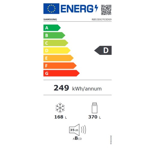 Samsung Ψυγειοκαταψύκτης RB53DG703DS9EF NoFrost 538Lt Υ203xΠ75.9xΒ71.1εκ. Inox