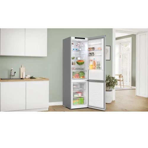 Bosch Ψυγειοκαταψύκτης KGN392LCF Full NoFrost 363Lt Υ203xΠ60xΒ66,5εκ. Metal Look