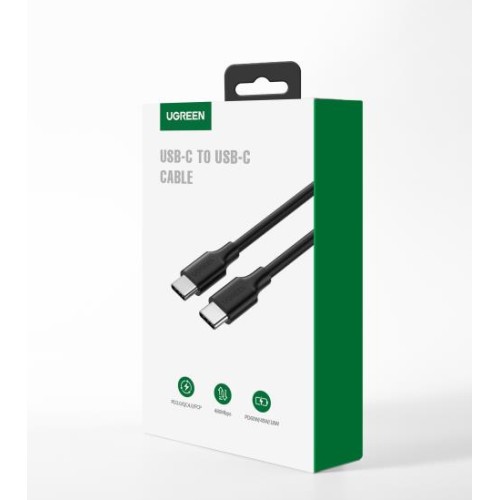 Ugreen Καλώδιο 340144 Regular USB 2.0 Cable USB-C male - USB-C male Μαύρο 1m