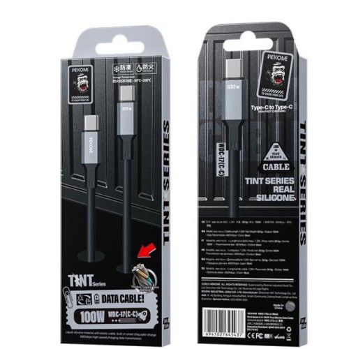 WK Καλώδιο WDC-17 USB 2.0 Cable USB-C male - USB-C 100W Μαύρο 1.2m
