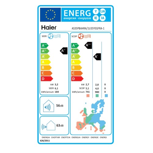 Haier Κλιματιστικό Inverter Pearl AS35PBAHRA/1U35YEGFRA-1 12000btu με WiFi (A++/A+++)