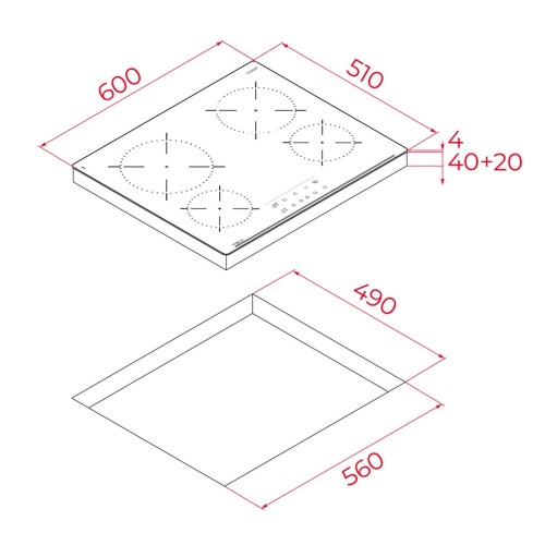 Teka Αυτόνομη Κεραμική Εστία TBC 64010 TTC