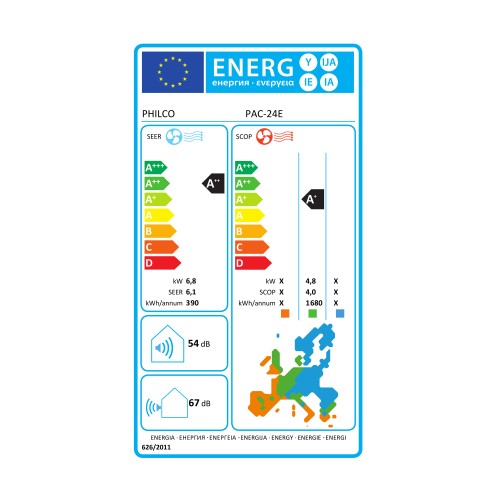 Philco Κλιματιστικό Inverter PAC-24E 24000btu με Wi-Fi (A++/A+++)