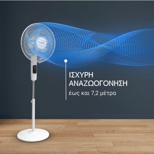 Rowenta Ανεμιστήρας Ορθοστάτης Turbo Silence VU5450 55W Διαμέτρου 40cm με Τηλεχειριστήριο