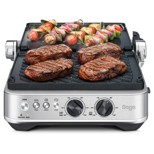 Sage Τοστιέρα - Γκριλιέρα  BBQ & Press Grill SGR 700BSS με Αποσπώμενες Κεραμικές Πλάκες 1800W Inox