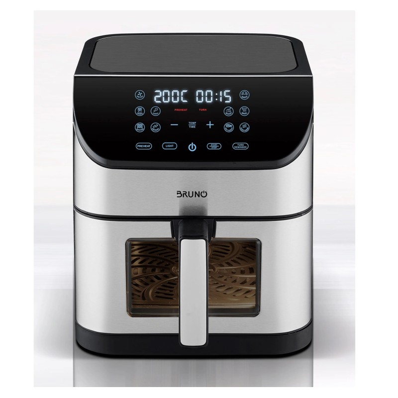 Bruno Φριτέζα Αέρος BRN-0194 με Αποσπώμενο Κάδο 8lt 1800W Μαύρη-Inox