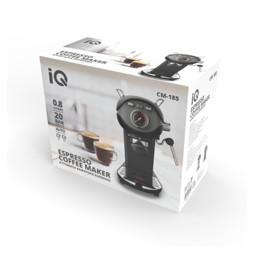 IQ Μηχανή Espresso CM-185 1050W Πίεσης 20bar Μαύρη
