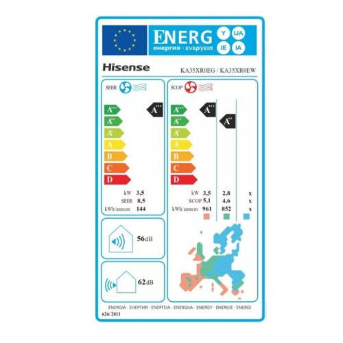Hisense Κλιματιστικό Inverter Energy SE KA35XR0EG/KA35XR0EW 12000Btu με WiFi (A++/A+++)
