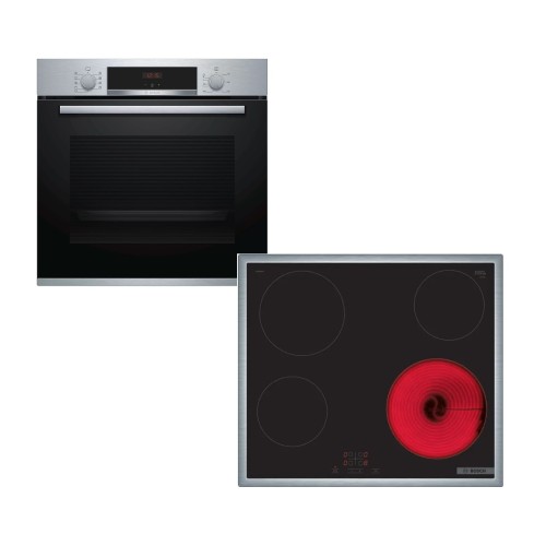 Bosch Σετ Φούρνος Ανω Πάγκου HBA534ES00 + Εστίες Κεραμικές PKE645BA2E