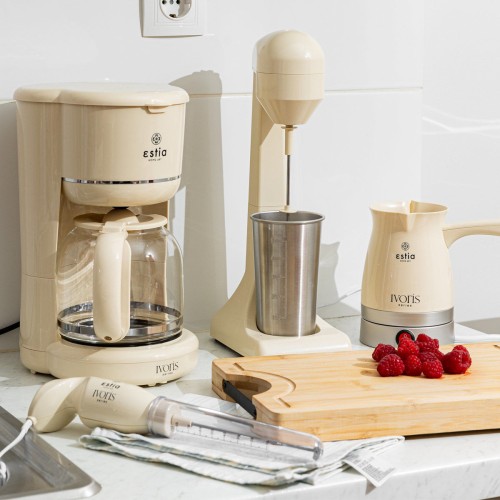Estia ESTIA ΚΑΦΕΤΙΕΡΑ ΦΙΛΤΡΟΥ IVORIS ΠΛΑΣΤΙΚΗ 900w ΜΕ ΓΥΑΛΙΝΗ ΚΑΝΑΤΑ 1.5lt