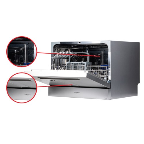 Morris Επιτραπέζιο Πλυντήριο Πιάτων TTS-55065D για 6 Σερβίτσια Π55xY43,8εκ Ασημί