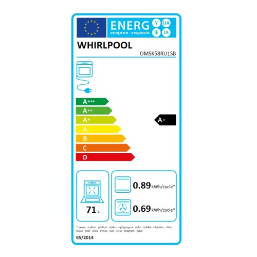 Whirlpool Εντοιχιζόμενος Φούρνος Ανω Πάγκου WTA C 8411 SC AN 73lt Ανθρακί