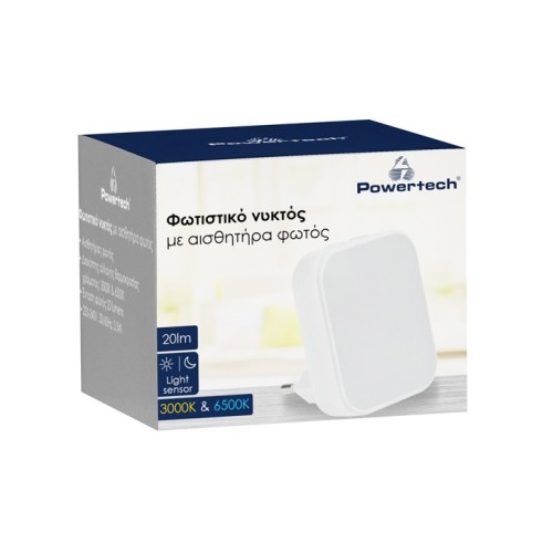Powertech Φωτιστικό Νυκτός PT-1045 Με Αισθητήρα Φωτός
