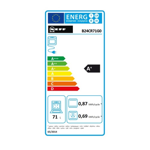 Neff Εντοιχιζόμενος Φούρνος Aνω Πάγκου B24CR71G0 71lt Graphite-Grey