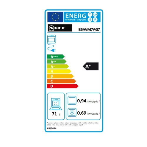 Neff Εντοιχιζόμενος Φούρνος Ανω Πάγκου B5AVM7AG7 71lt Μαύρος