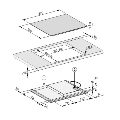 Miele Αυτόνομη Επαγωγική Εστία KM 7564 FL 62cm