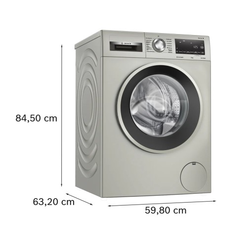 Bosch Πλυντήριο Ρούχων WGG244ZXGR (9kg 1400rpm) Silver Inox