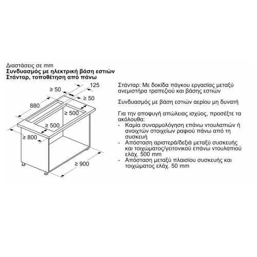 Neff Απορροφητήρας Πάγκου Flex Design I98WMM1Y7 + Z5802GLAY0 90cm Antracite Grey