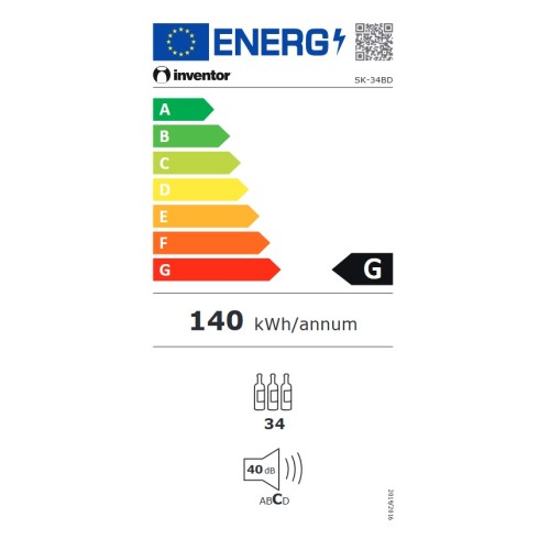 Inventor Συντηρητής Κρασιών SK-34BD 34 Φιαλών