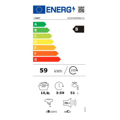 Candy Πλυντήριο Ρούχων HCU2102DWB4/1-S (10kg 1200rpm B)