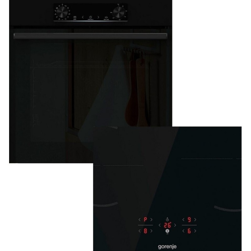 Gorenje Σετ Φούρνος Ανω Πάγκου με Πυρόλυση 77lt BOP6737E02BK + Εστία Επαγωγική GI601FMC