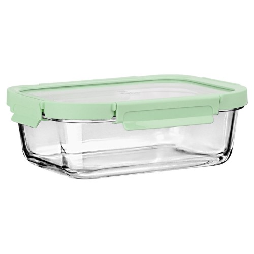 Estia Φαγητοδοχείο CLICK&SEAL γυάλινο 1520ml 23.5x17.8x7.6cm με καπάκι πλαστικό Mint