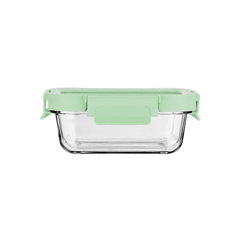 Estia Φαγητοδοχείο CLICK&SEAL γυάλινο 370ml 16.3x12.3x6.2cm με καπάκι πλαστικό Mint