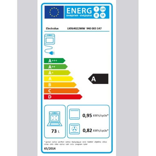 Electrolux Κεραμική Κουζίνα LKR64022MW 73Lt