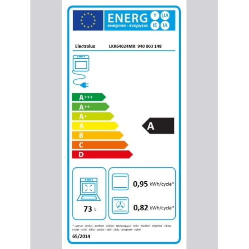 Electrolux Κεραμική Κουζίνα LKR64024MX 73Lt Inox