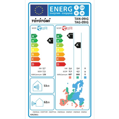 Toyotomi Κλιματιστικό Inverter IKIGAI TAN/TAG-09IG 9000 BTU/h με Ιονιστή & Wi-Fi (Α++/Α+++)