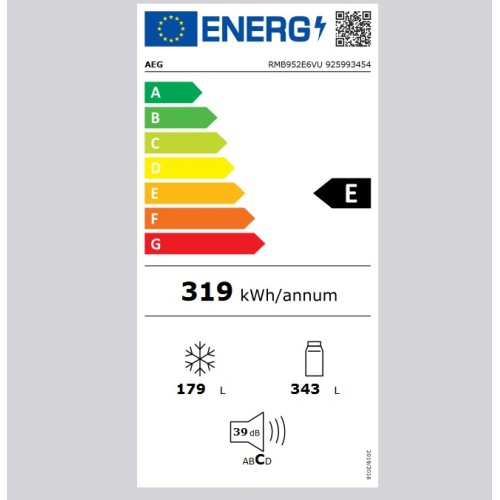 AEG Ψυγείο Ντουλάπα RMB952E6VU 522lt No Frost Υ190xΠ90.9xΒ69cm Inox