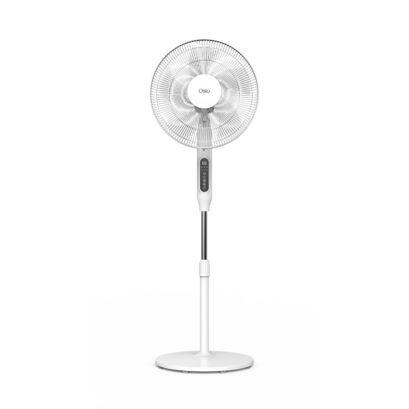 Osio Ανεμιστήρας ορθοστάτης OSF-9015 Λευκός αθόρυβος 16'' με BLDC motor, 24 ταχυτήτων με οθόνη και τηλεχειριστήριο