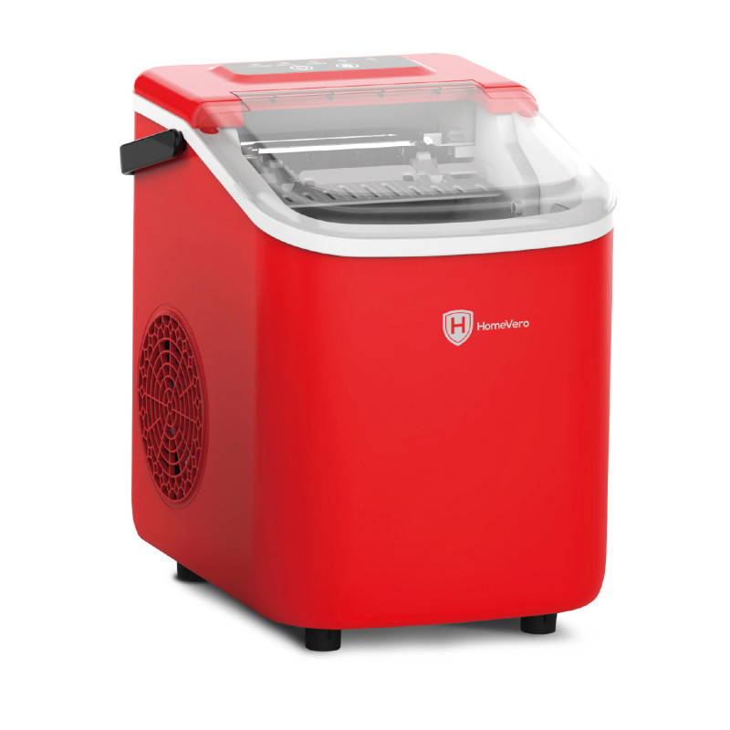 HomeVero Παγομηχανή με Ημερήσια Παραγωγή 10kg κόκκινη HV-IM1224R