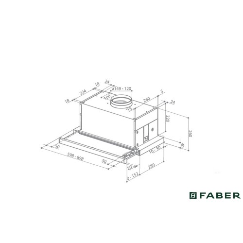Faber Απορροφητήρας Maxima NG ECO EV8 AM/X A60 Συρόμενος 60cm Inox (1000m³/h)