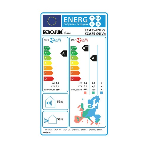 Kerosun Clima Κλιματιστικό Inverter KCA25-09IVi/KCA25-09IVo 9000 BTU/h με Ιονιστή & Wi-Fi (Α++/Α+++)