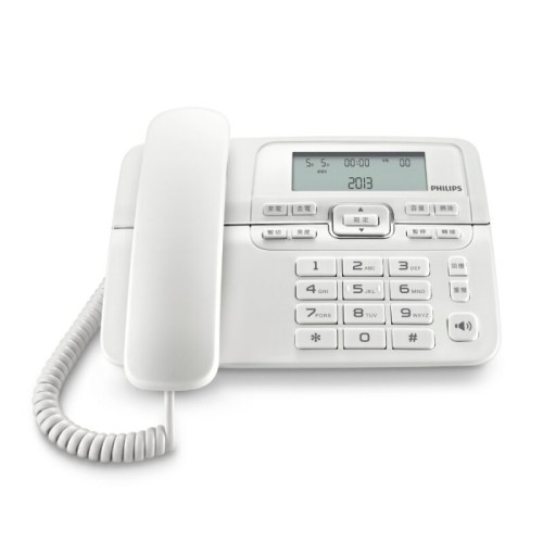 Philips Ενσύρματο τηλέφωνο M20W/GRS Λευκό με μεγάλα πλήκτρα και οθόνη LCD