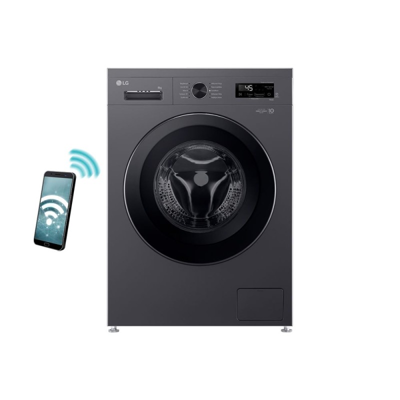 LG Πλυντήριο Ρούχων F4X1008NMK 8kg 1400 Στροφών Μαύρο