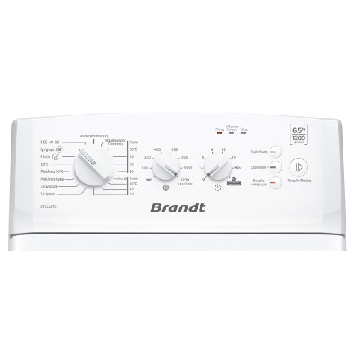 Brandt Πλυντήριο Ρούχων Ανω Φόρτωσης BT652ATG 6.5kg 1200 Στροφών