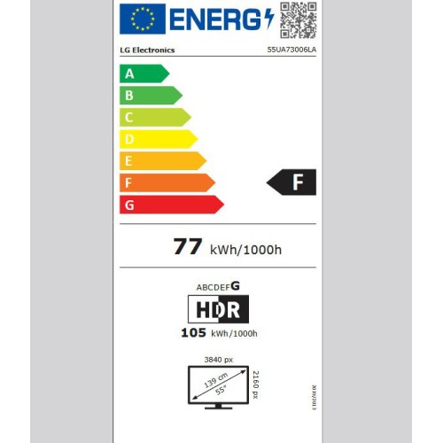 LG Τηλεόραση Smart 4K UHD LED 55UA73006LA HDR 55
