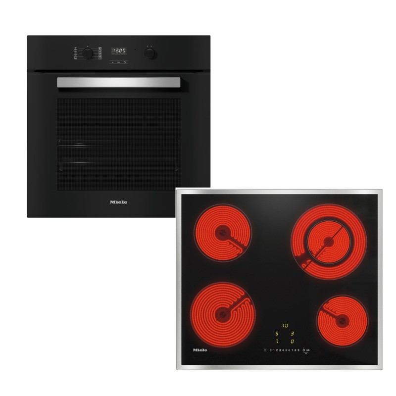 Miele Σετ Εντοιχιζόμενος Φούρνος H2455B D OBSW + Εστία Αυτόνομη KM 6520 FR D