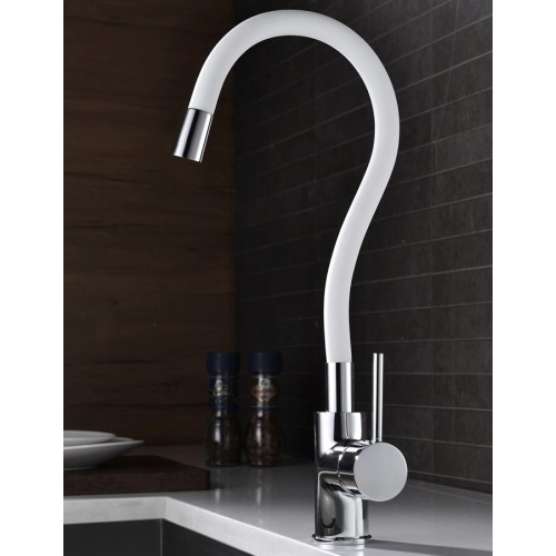 Bruno Μπαταρία Πάγκου Κουζίνας M54804-006C-S626, εύκαμπτη, αναμεικτική, λευκή