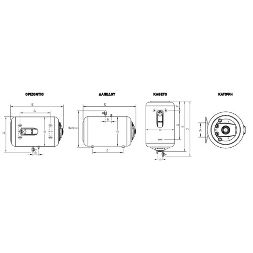 Elco Ηλεκτρικός θερμοσίφωνας Titan 60L Boiler Κάθετος 4,0kW