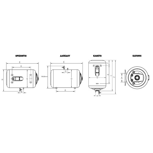 Elco Ηλεκτρικός θερμοσίφωνας Titan 80L Κάθετος 4,0kW