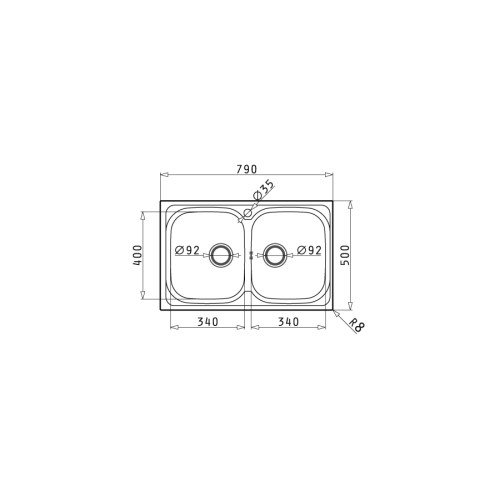 Pyramis Νεροχύτης Ένθετος Λείος Amaltia (79X50) 2B 107132501