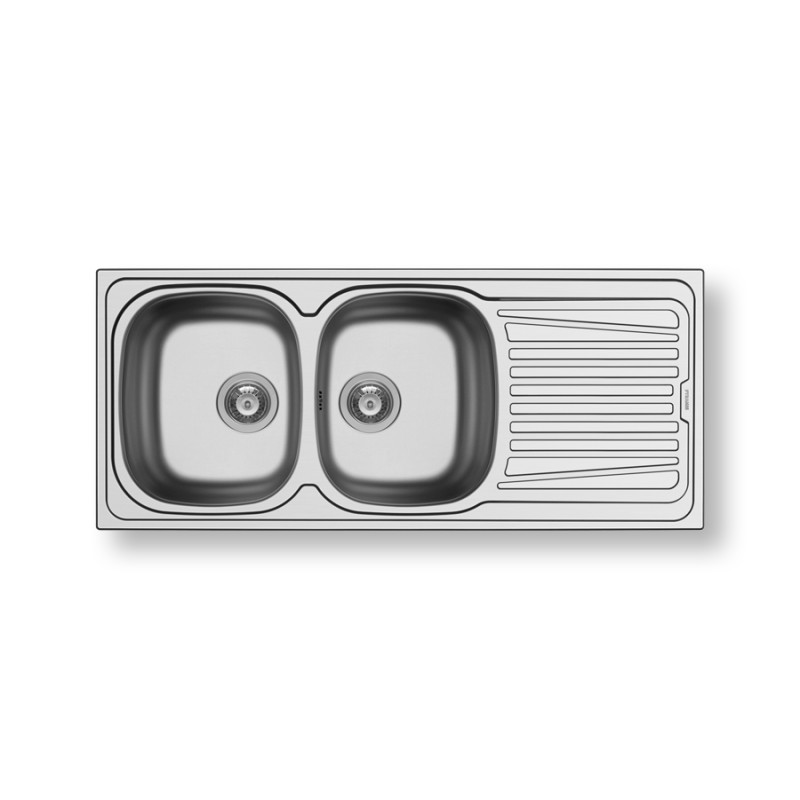 Pyramis Νεροχύτης Ένθετος Αντιστρεφόμενος Λείος Sparta (116X50) 2B 1D 100129901